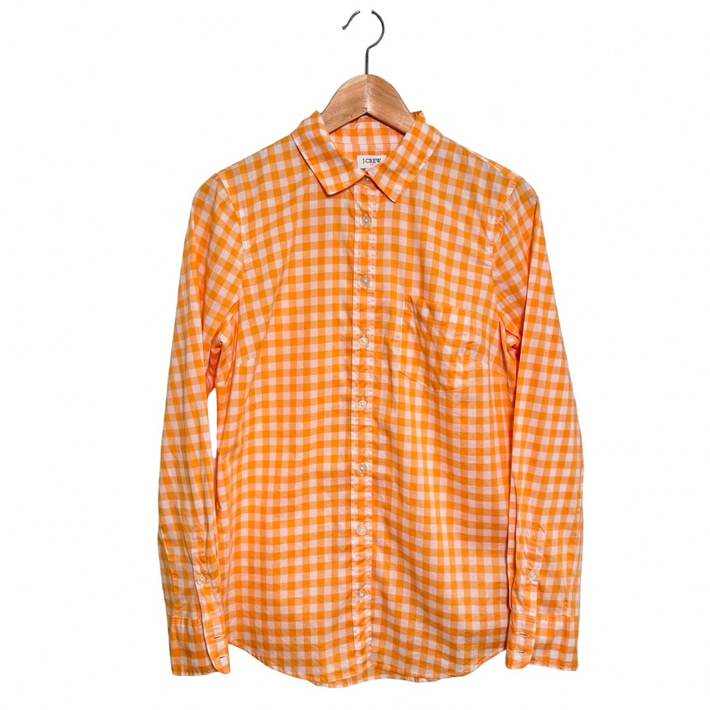 J.Crew Marigold Gingham Lightweight Women's Cotton Button-Down Shirt | Size S